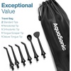 image:imageAquaSonic Aqua Flosser PRO  Rechargeable Electric Cordless Water Flosser for Teeth Gums amp Tongue  Waterproof Modern Design 300ml Large Tank 3 Modes 6 Jet Tips Deluxe Tongue Nozzle  Optic WhiteBlack