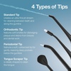 image:imageAquaSonic Genuine Aqua Flosser Replacement Tips  5 Tips 4 Types Standard Periodontal Orthodontic amp Tongue Scraper  Authentic Parts BlackBlack