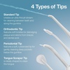 image:imageAquaSonic Genuine Aqua Flosser Replacement Tips  5 Tips 4 Types Standard Periodontal Orthodontic amp Tongue Scraper  Authentic Parts BlackWhite