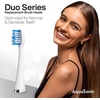image:imageAquaSonic Genuine Duo Series Replacement Brush Heads  for Normal amp Sensitive Teeth  Compatible with Duo Series amp Home Dental Center Toothbrush Handles  NOT Compatible with Duo Series Pro