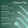 image:imageAquaSonic Genuine Icon Water Flosser Replacement Tips  5 Tips 4 Types Standard Periodontal Orthodontic amp Tongue Scraper  Authentic Parts MintMint