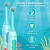 image:imageAquasonic Kids Electric Toothbrush Set for Ages 3  Soft Bristles Oscillating Brush Head Builtin Battery  Aquarium Adventures