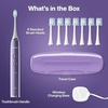 image:imageAquasonic Vibe Series UltraWhitening Toothbrush  ADA Accepted Electric Toothbrush  8 Brush Heads amp Travel Case  40000 VPM Motor amp Wireless Charging  4 Modes w Smart Timer  Charcoal MetallicSatin Violet