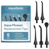 image:imageAquaSonic Genuine Aqua Flosser Replacement Tips  5 Tips 4 Types Standard Periodontal Orthodontic amp Tongue Scraper  Authentic Parts BlackBlack