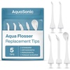 image:imageAquaSonic Genuine Aqua Flosser Replacement Tips  5 Tips 4 Types Standard Periodontal Orthodontic amp Tongue Scraper  Authentic Parts BlackWhite