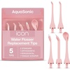 image:imageAquaSonic Genuine Icon Water Flosser Replacement Tips  5 Tips 4 Types Standard Periodontal Orthodontic amp Tongue Scraper  Authentic Parts MintBlush