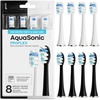 image:imageAquaSonic Genuine Proflex Replacement Brush Heads  ADA Accepted  for Whiter Teeth amp Gum Care  Compatible with Duo Series PRO and Others 8 Pack Black amp White