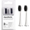 image:imageAquaSonic Genuine Standard Replacement Brush Heads  for Normal amp Sensitive Teeth  Compatible with Many AquaSonic Toothbrush Handles 2 Pack BlackWhite