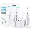 image:imageAquaSonic Home Dental Center Rechargeable Power Toothbrush amp Smart Water Flosser  Complete Family Oral Care System  10 Attachments and Tips Included  Various Modes amp Timers BlackWhite