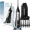 image:imageAquaSonic Water Flosser  Cordless Rechargeable Water Flossers for Teeth Cleaning  Waterproof Aqua Flosser Portable Oral Irrigator for Dental Cleaning with 5 Jet Tips  Braces Home TravelBlack