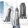 image:imageAquaSonic Water Flosser  Cordless Rechargeable Water Flossers for Teeth Cleaning  Waterproof Aqua Flosser Portable Oral Irrigator for Dental Cleaning with 5 Jet Tips  Braces Home TravelCharcoal Metallic
