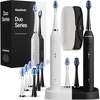 image:imageAquasonic Duo  Dual Handle Ultra Whitening 40000 VPM Wireless Charging Electric ToothBrushes  3 Modes with Smart Timers  10 Dupont Brush Heads amp 2 Travel Cases Included2 Count Pack of 1