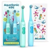 image:imageAquasonic Kids Electric Toothbrush Set for Ages 3  Soft Bristles Oscillating Brush Head Builtin Battery  Aquarium Adventures
