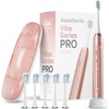 image:imageAquasonic Vibe Series PRO  UltraWhitening Electric Toothbrush  5 Modes amp Smart Timers  Premium Travel Case amp 6 Proflex Brush Heads  ADA Accepted Toothbrush Charcoal MetallicRose Gold