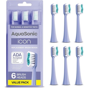 image:imageAquaSonic Genuine Icon Replacement Brush Heads  ADA Accepted  Compatible with AquaSonic Icon Toothbrush  6 Brush Heads  for Normal amp Sensitive Teeth Light PinkPurple