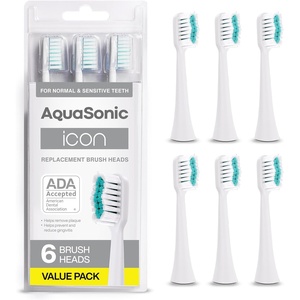 image:imageAquaSonic Genuine Icon Replacement Brush Heads  ADA Accepted  Compatible with AquaSonic Icon Toothbrush  6 Brush Heads  for Normal amp Sensitive Teeth Light PinkWhite