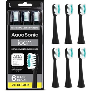 image:imageAquaSonic Genuine Icon Replacement Brush Heads  ADA Accepted  Compatible with AquaSonic Icon Toothbrush  6 Brush Heads  for Normal amp Sensitive Teeth Light PinkBlack