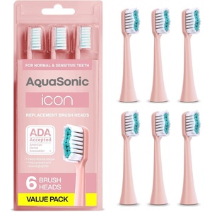 image:imageAquaSonic Genuine Icon Replacement Brush Heads  ADA Accepted  Compatible with AquaSonic Icon Toothbrush  6 Brush Heads  for Normal amp Sensitive Teeth Light PinkLight Pink