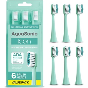 image:imageAquaSonic Genuine Icon Replacement Brush Heads  ADA Accepted  Compatible with AquaSonic Icon Toothbrush  6 Brush Heads  for Normal amp Sensitive Teeth Light PinkGreen