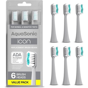 image:imageAquaSonic Genuine Icon Replacement Brush Heads  ADA Accepted  Compatible with AquaSonic Icon Toothbrush  6 Brush Heads  for Normal amp Sensitive Teeth Light PinkSilver