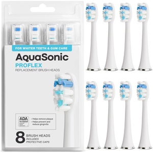 image:imageAquaSonic Genuine Proflex Replacement Brush Heads  ADA Accepted  for Whiter Teeth amp Gum Care  Compatible with Many AquaSonic Toothbrush Handles 3 Pack Black8 Pack White