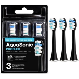 image:imageAquaSonic Genuine Proflex Replacement Brush Heads  ADA Accepted  for Whiter Teeth amp Gum Care  Compatible with Many AquaSonic Toothbrush Handles 3 Pack Black3 Pack Black