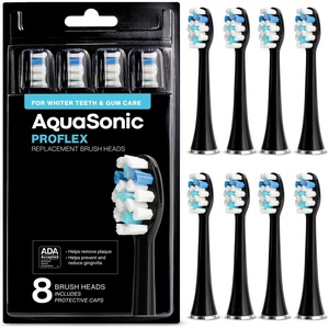 image:imageAquaSonic Genuine Proflex Replacement Brush Heads  ADA Accepted  for Whiter Teeth amp Gum Care  Compatible with Many AquaSonic Toothbrush Handles 3 Pack Black8 Pack Black