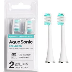 image:imageAquaSonic Genuine Standard Replacement Brush Heads  ADA Accepted  for Normal amp Sensitive Teeth  Compatible with Many AquaSonic Toothbrush Handles 8 Pack Black2 Pack White