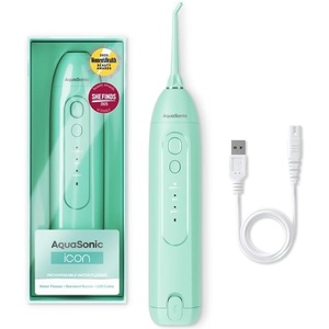 image:imageAquaSonic Icon Water Flosser for Teeth  Cordless Rechargeable Oral Irrigator  Waterproof Portable Dental Cleaning with Jet Tip  Braces Home Travel  OnyxMint