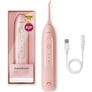 image:imageAquaSonic Icon Water Flosser for Teeth  Cordless Rechargeable Oral Irrigator  Waterproof Portable Dental Cleaning with Jet Tip  Braces Home Travel  OnyxBlush