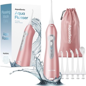image:imageAquaSonic Water Flosser  Cordless Rechargeable Water Flossers for Teeth Cleaning  Waterproof Aqua Flosser Portable Oral Irrigator for Dental Cleaning with 5 Jet Tips  Braces Home TravelRose Gold