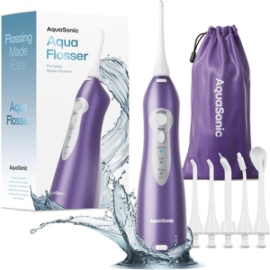 image:imageAquaSonic Water Flosser  Cordless Rechargeable Water Flossers for Teeth Cleaning  Waterproof Aqua Flosser Portable Oral Irrigator for Dental Cleaning with 5 Jet Tips  Braces Home TravelSatin Purple