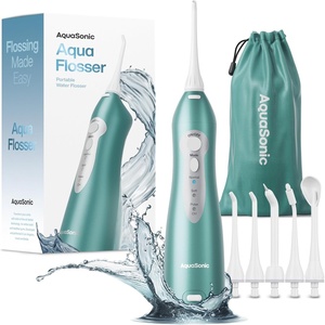image:imageAquaSonic Water Flosser  Cordless Rechargeable Water Flossers for Teeth Cleaning  Waterproof Aqua Flosser Portable Oral Irrigator for Dental Cleaning with 5 Jet Tips  Braces Home TravelMint Green Metallic
