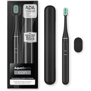 image:imageAquasonic Icon ADAAccepted Rechargeable Toothbrush  Magnetic Holder amp Slim Travel Case  2 Brushing Modes amp Smart Timers  Gentle MicroVibrations LilacOnyx