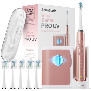 image:imageAquasonic Vibe Series PRO  UltraWhitening Electric Toothbrush  5 Modes amp Smart Timers  UV Sanitizing Base  ADA Accepted Optic WhiteSatin Rose Gold
