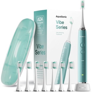 image:imageAquasonic Vibe Series UltraWhitening Toothbrush  ADA Accepted Electric Toothbrush  8 Brush Heads amp Travel Case  40000 VPM Motor amp Wireless Charging  4 Modes w Smart Timer  Charcoal MetallicMint Green Metallic