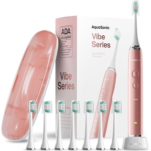 image:imageAquasonic Vibe Series UltraWhitening Toothbrush  ADA Accepted Electric Toothbrush  8 Brush Heads amp Travel Case  40000 VPM Motor amp Wireless Charging  4 Modes w Smart Timer  Charcoal MetallicSatin Rose Gold